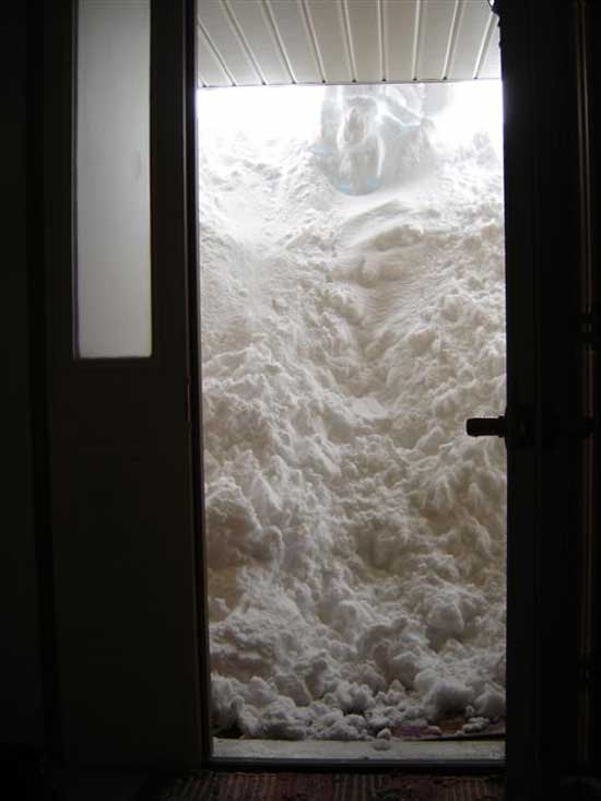 Molly’s front door with snow