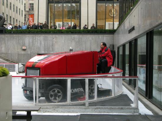 zamboni at rockefellor plaza ice rink