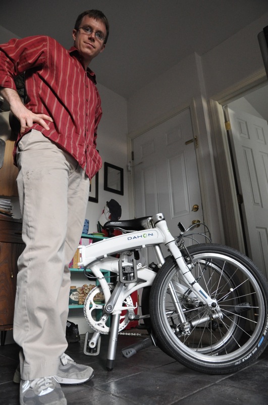 Self portrait with a folding bike